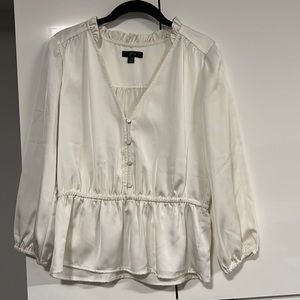 J crew white silky blouse